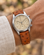 Cognac Brown Ostrich Leather Watch Strap – Handstitched
