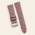 Dusty Mauve Ostrich Leather Watch Strap – Handstitched