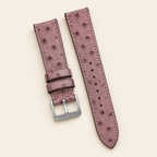 Dusty Mauve Ostrich Leather Watch Strap – Handstitched
