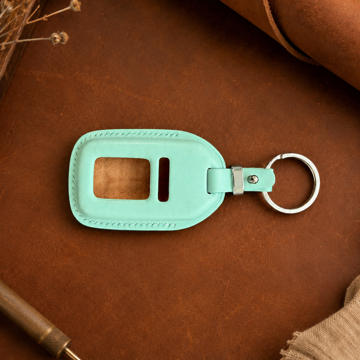Custom Leather Key Fob Cover Compatible with Honda Sedan - Accord, Civic