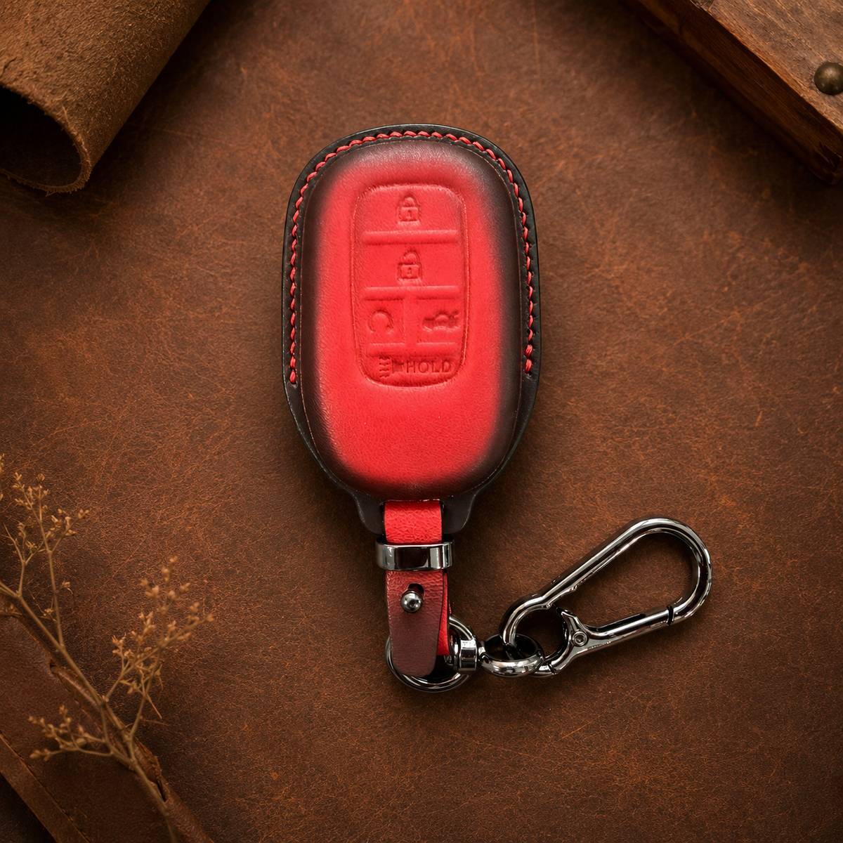 Custom Leather Key Fob Cover Compatible with Honda Sedan - Accord, Civic