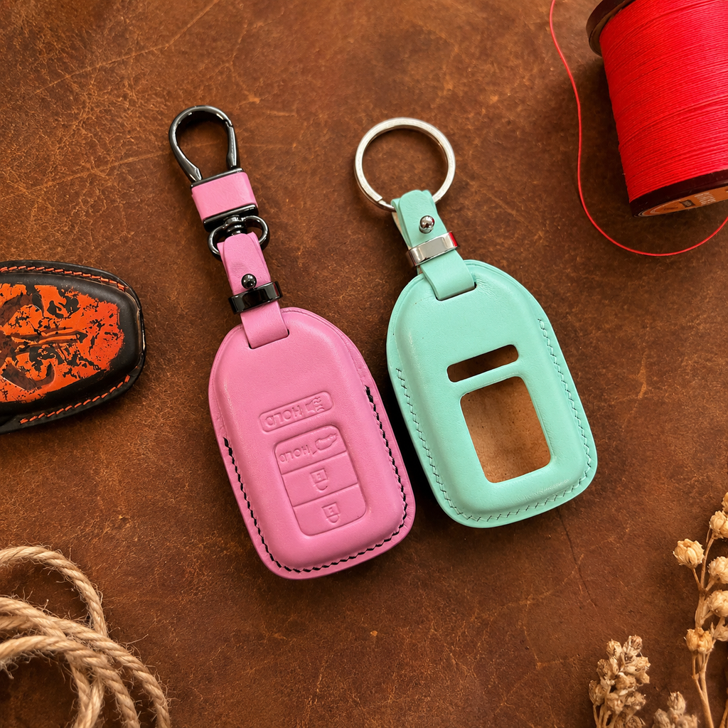 Custom Leather Key Fob Cover Compatible with Honda SUV - CR-V, Pilot, HR-V