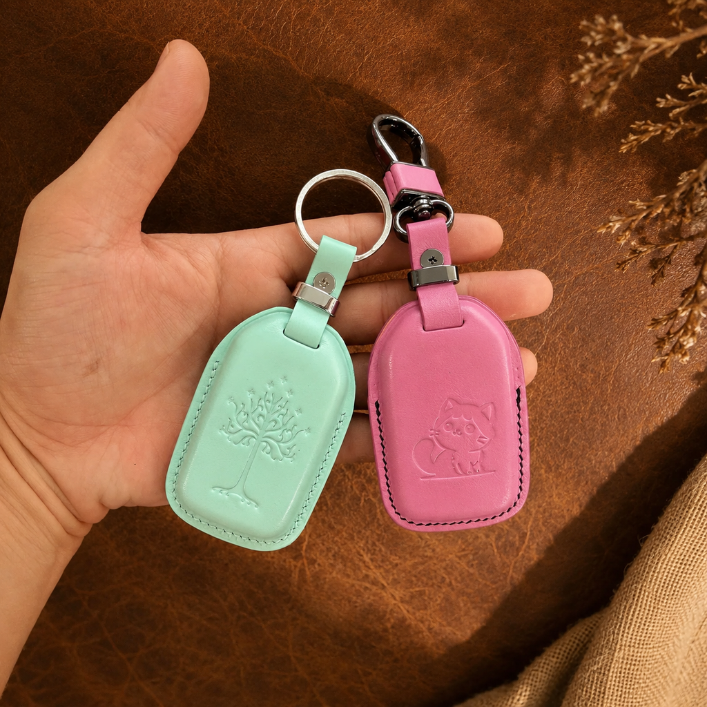 Custom Leather Key Fob Cover Compatible with Honda SUV - CR-V, Pilot, HR-V