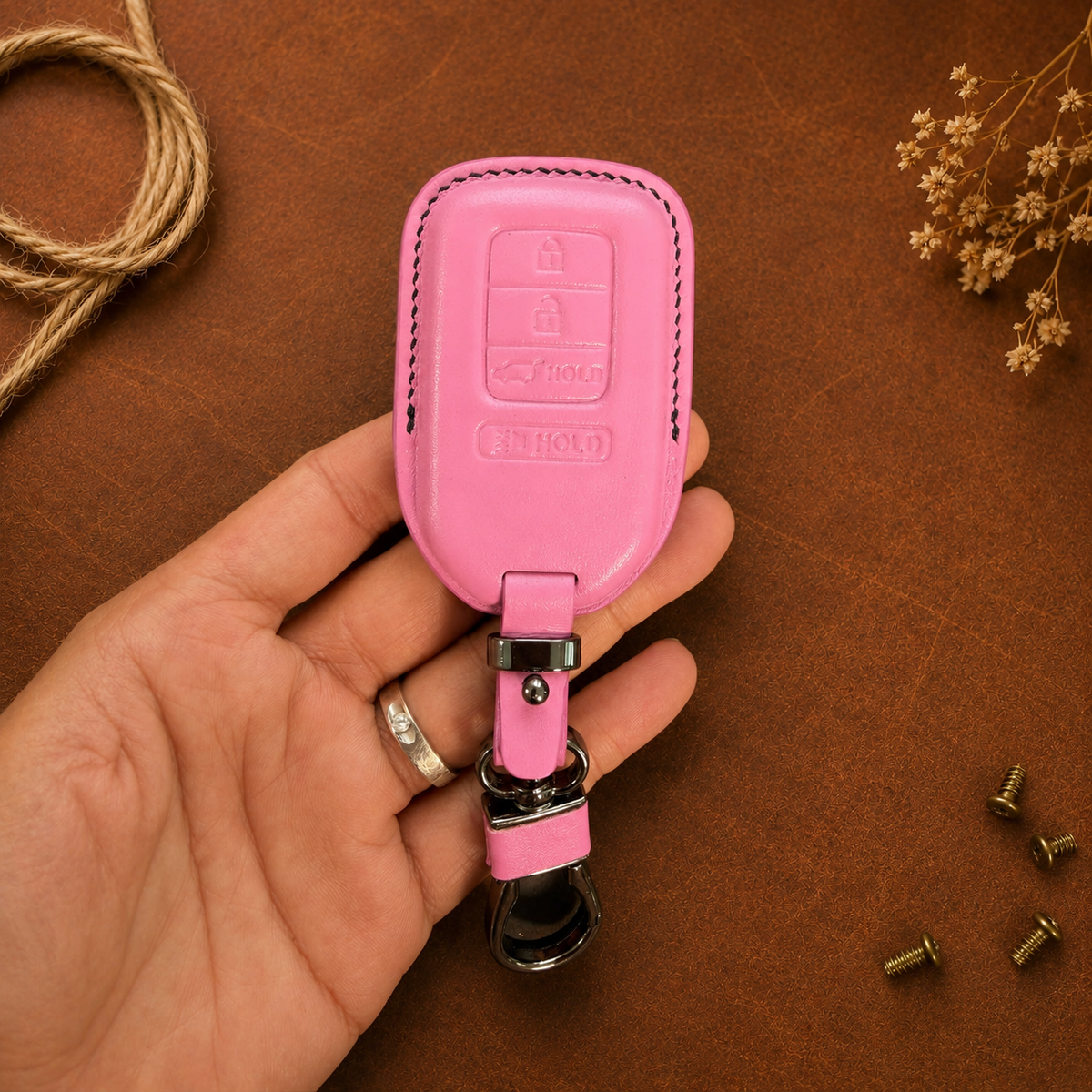Custom Leather Key Fob Cover Compatible with Honda SUV - CR-V, Pilot, HR-V