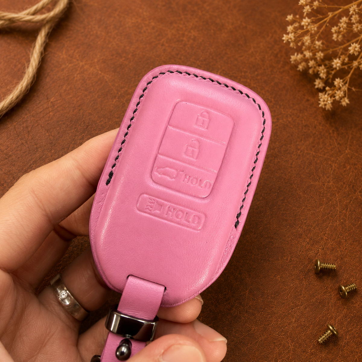 Custom Leather Key Fob Cover Compatible with Honda SUV - CR-V, Pilot, HR-V