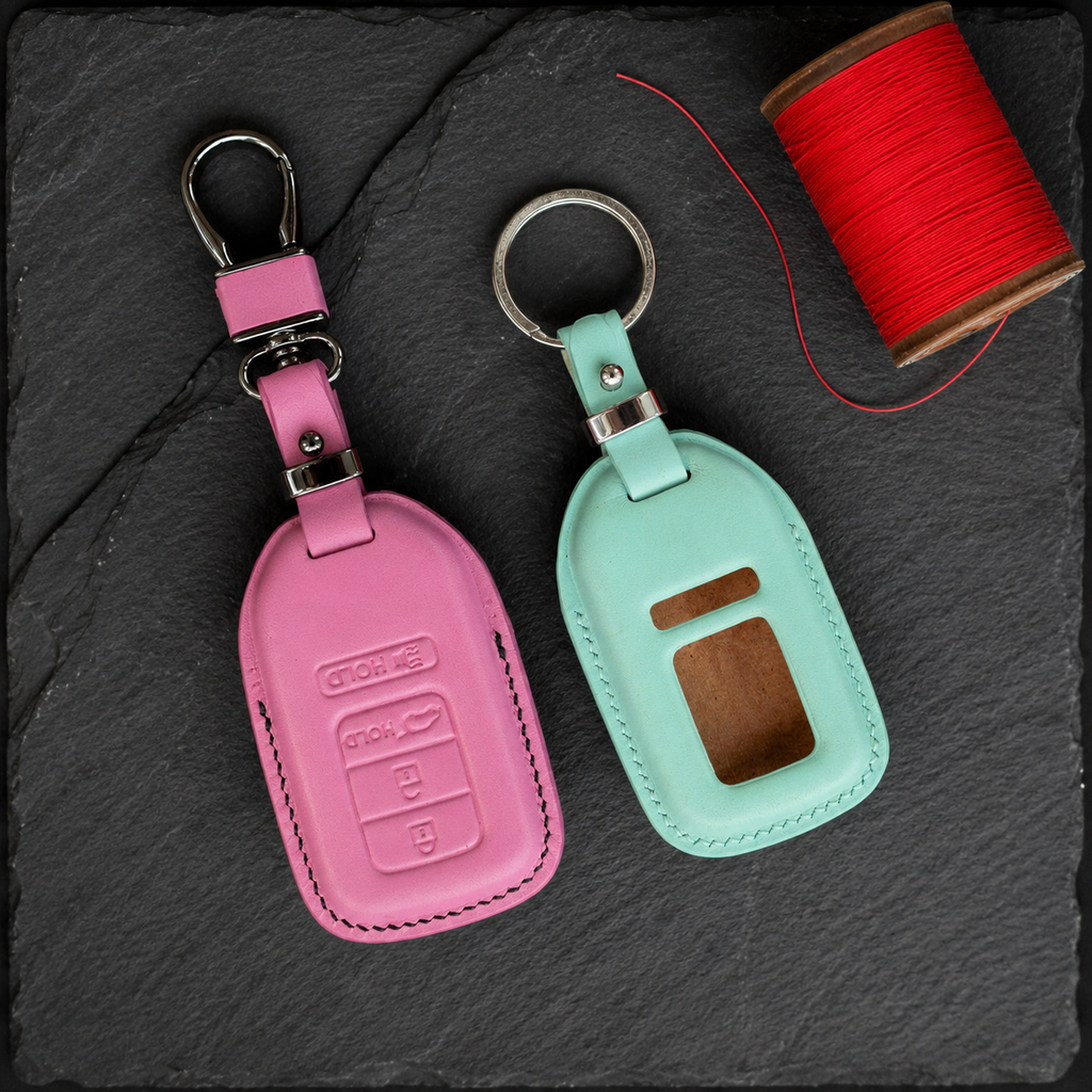 Custom Leather Key Fob Cover Compatible with Honda SUV - CR-V, Pilot, HR-V