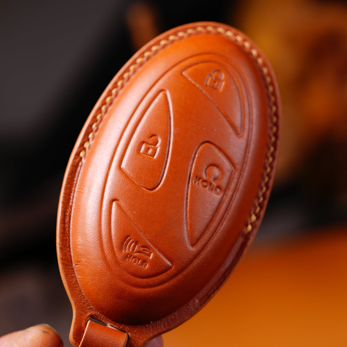 Custom Leather Key Fob Cover Compatible with Hyundai Sonata, IONIQ 5, IONIQ 6, NEXO, Palisade, Santa Fe