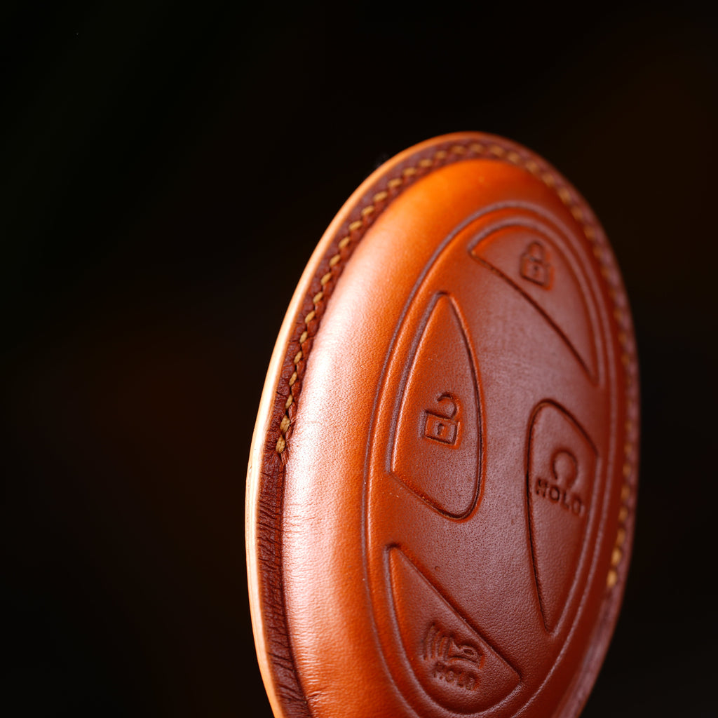 Custom Leather Key Fob Cover Compatible with Hyundai Sonata, IONIQ 5, IONIQ 6, NEXO, Palisade, Santa Fe