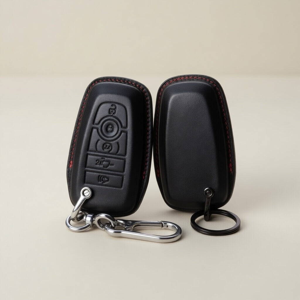 Handcrafted Leather Key Fob Cover Compatible with Ford Mustang
