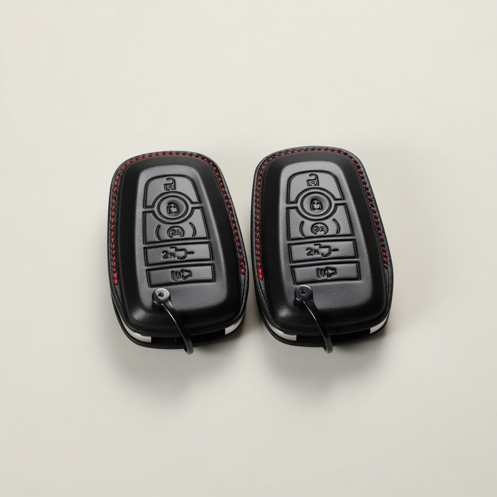 Handcrafted Leather Key Fob Cover Compatible with Ford Mustang