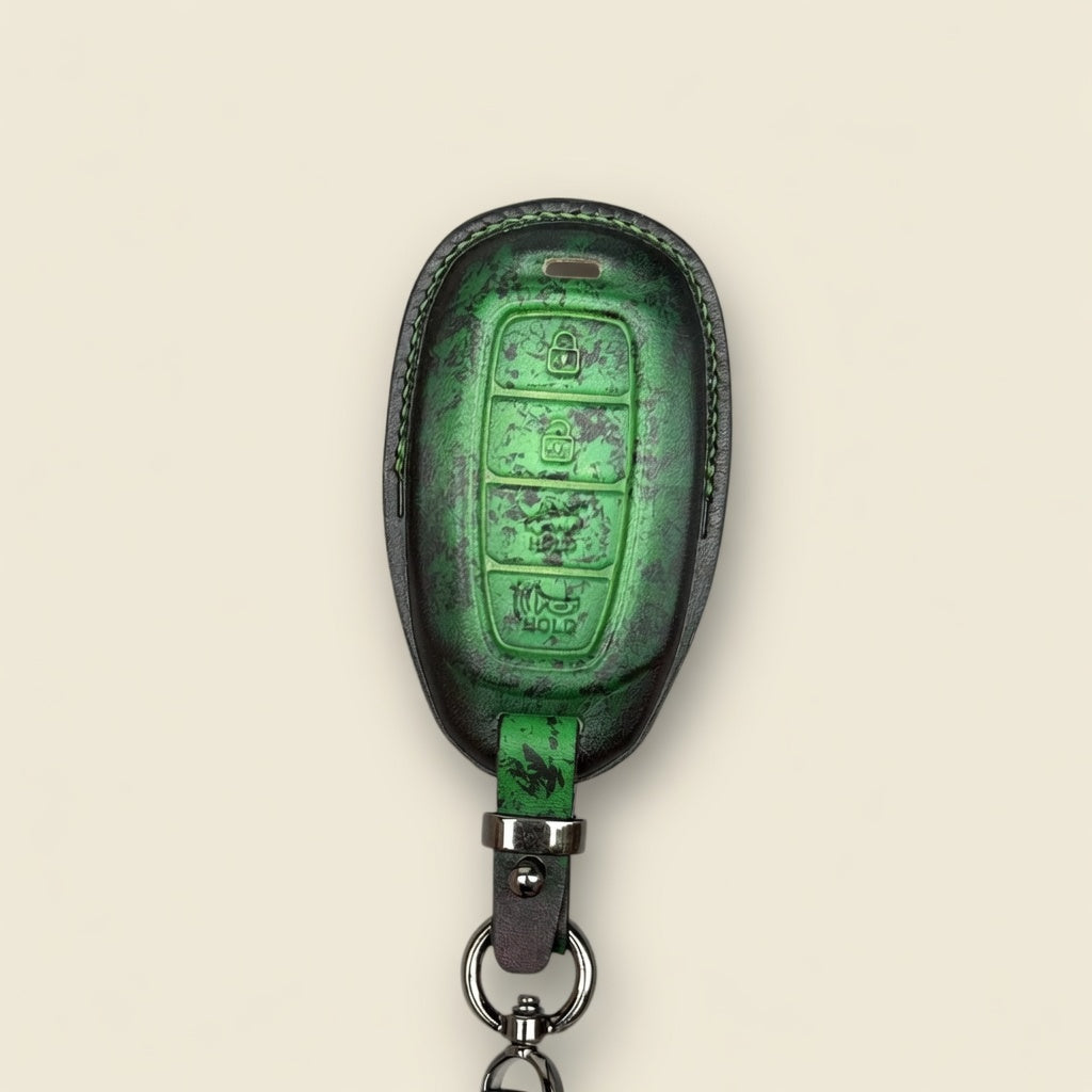Custom Leather Key Fob Cover Compatible with Hyundai SUVs