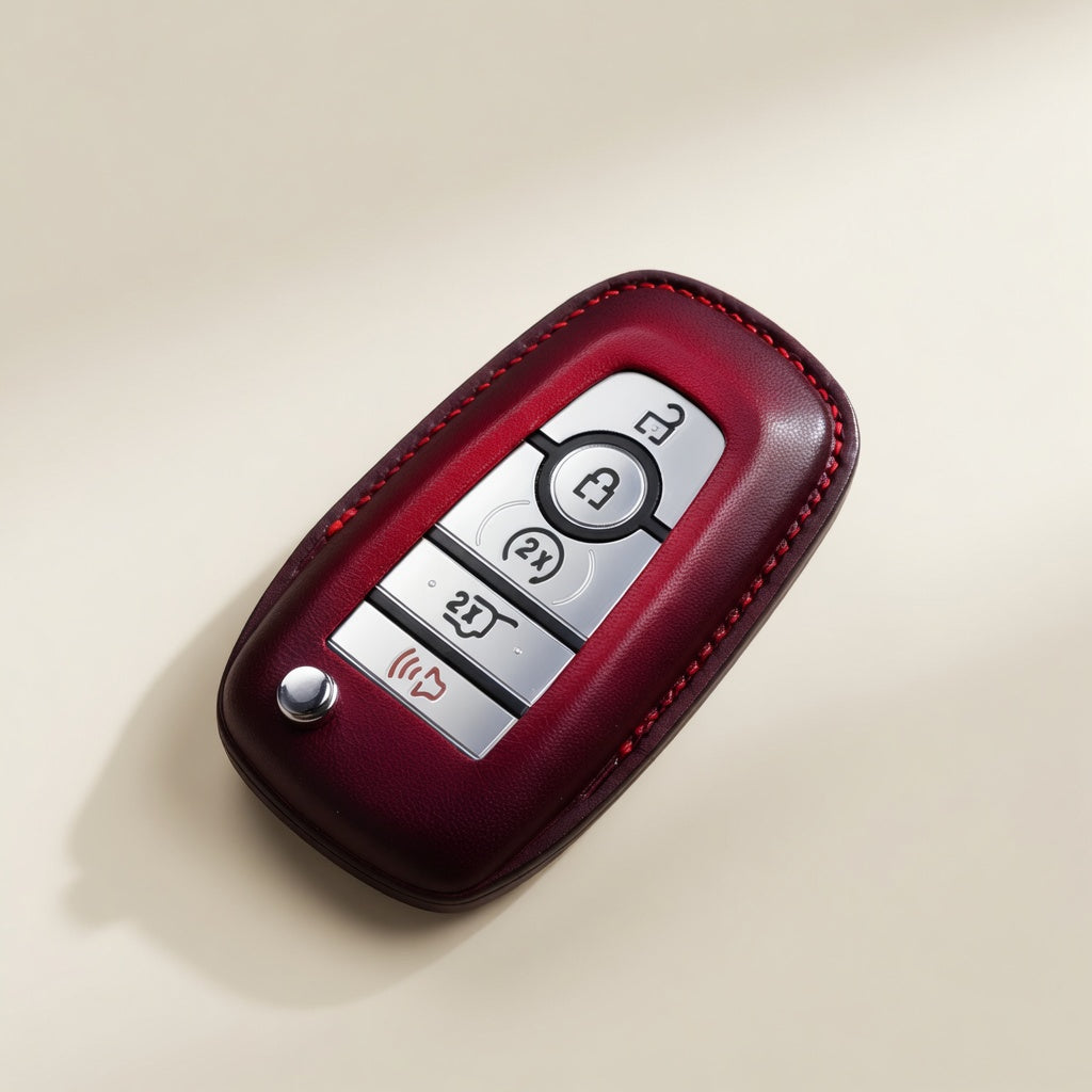 Handcrafted Leather Key Fob Cover Compatible with Lincoln Navigator, Aviator and Nautilus