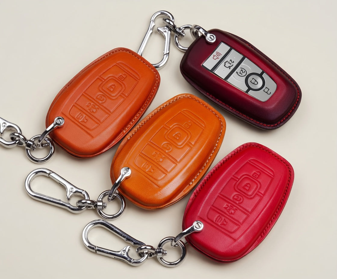 Handcrafted Leather Key Fob Cover Compatible with Lincoln Navigator, Aviator and Nautilus