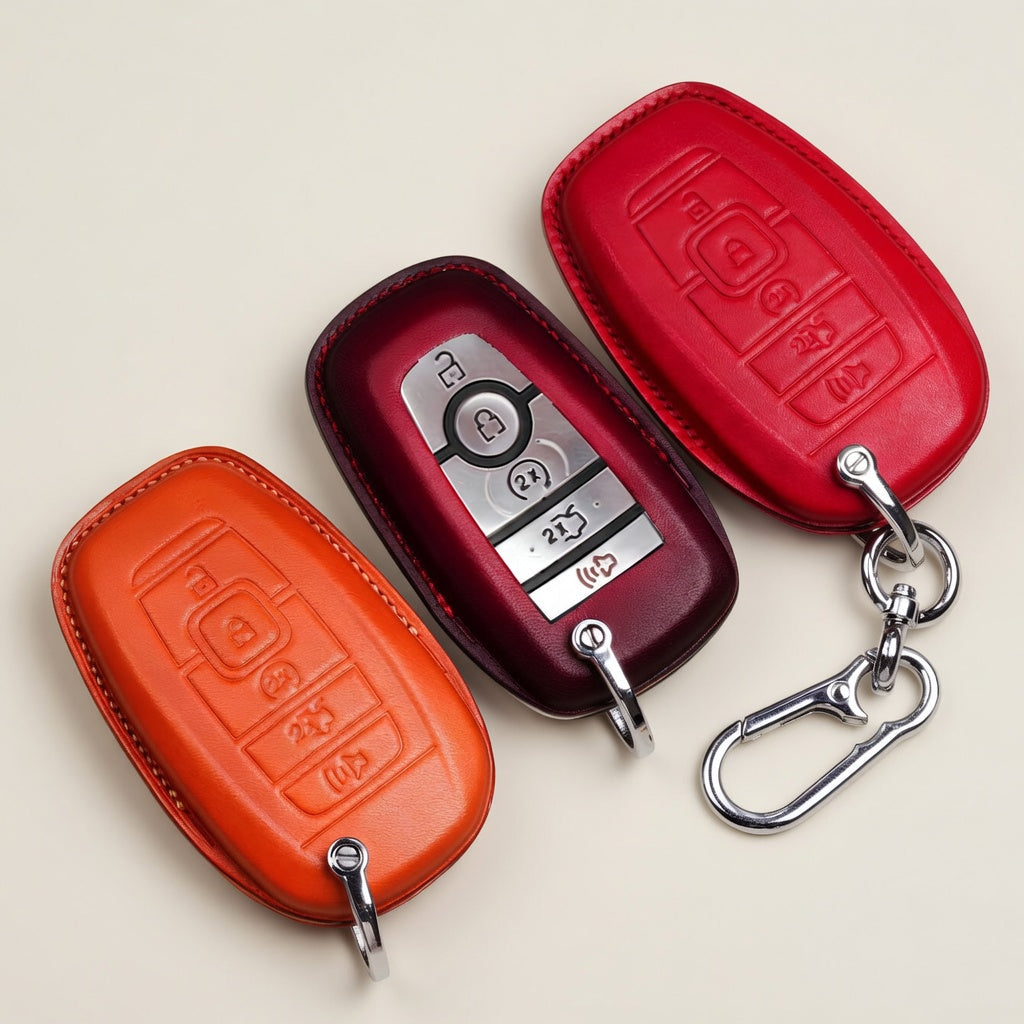 Handcrafted Leather Key Fob Cover Compatible with Lincoln Navigator, Aviator and Nautilus