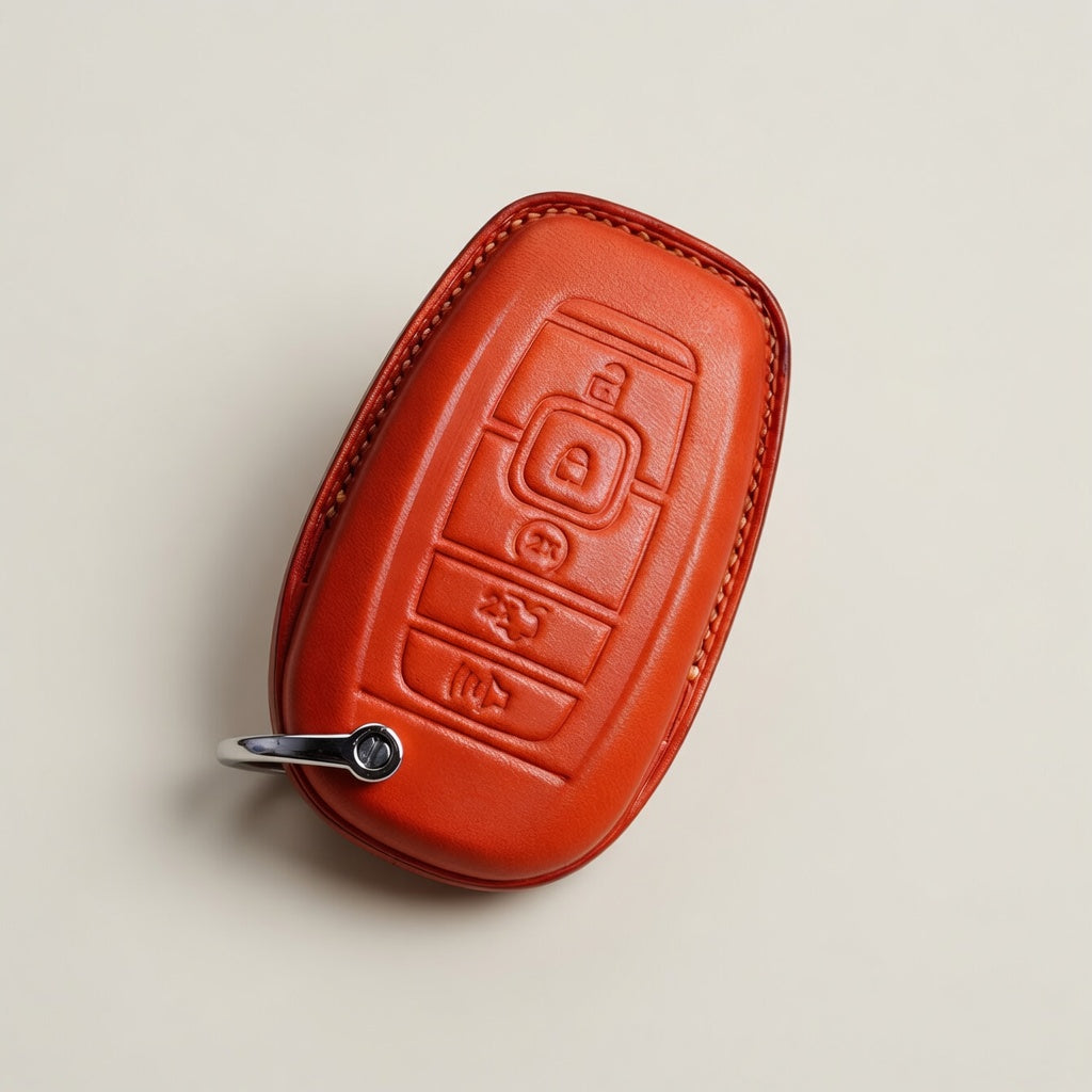 Handcrafted Leather Key Fob Cover Compatible with Lincoln Navigator, Aviator and Nautilus