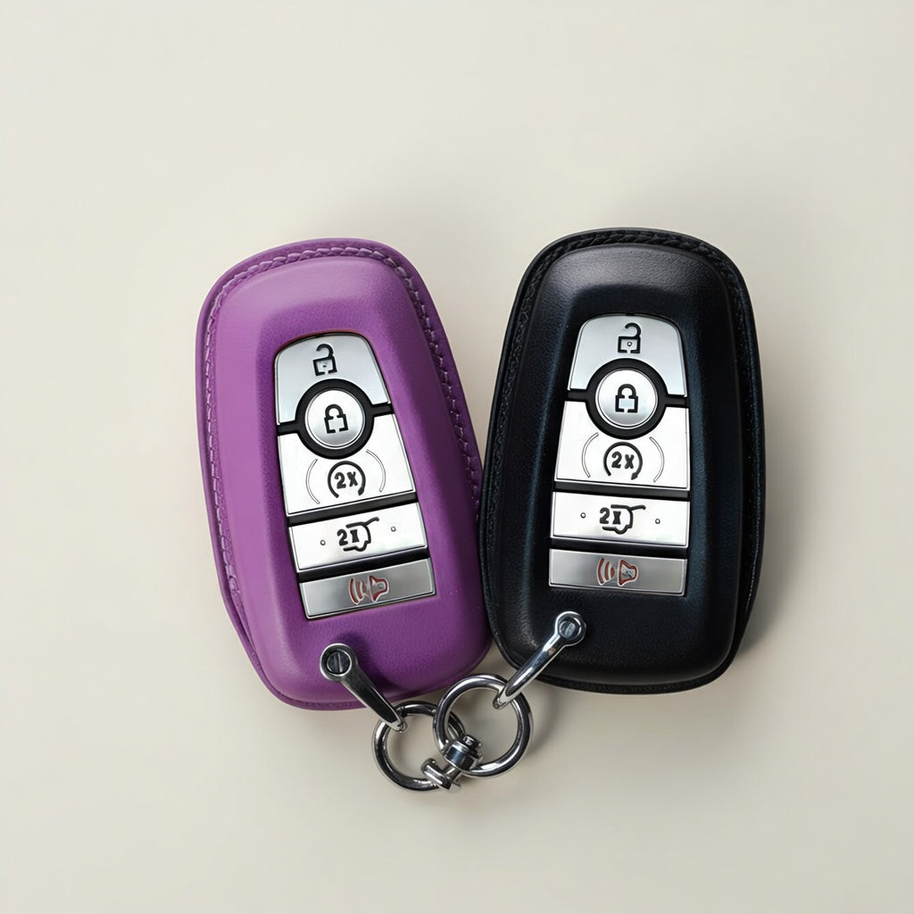 Custom Leather Key Fob Cover Compatible with Lincoln