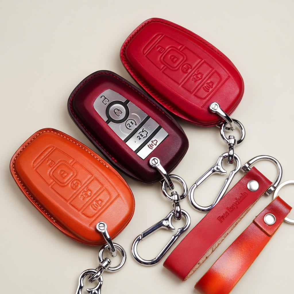Handcrafted Leather Key Fob Cover Compatible with Lincoln Navigator, Aviator and Nautilus