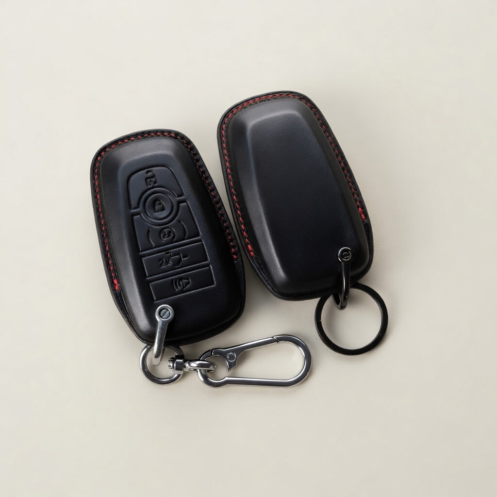 Handcrafted Leather Key Fob Cover Compatible with Ford Mustang