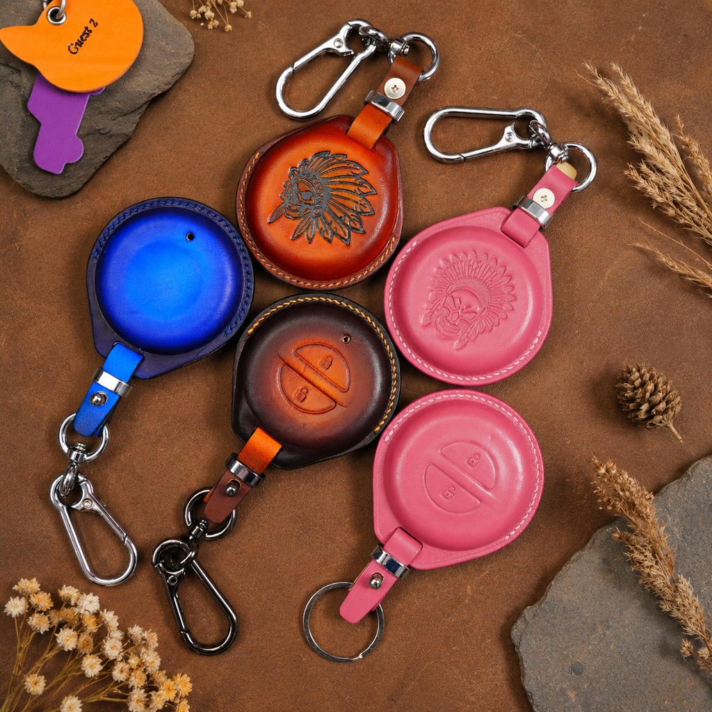 Custom Leather Key Fob Cover Compatible with Indian Chieftain