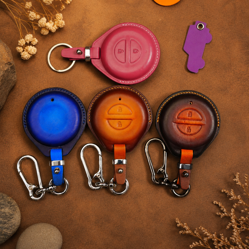 Custom Leather Key Fob Cover Compatible with Indian Chieftain