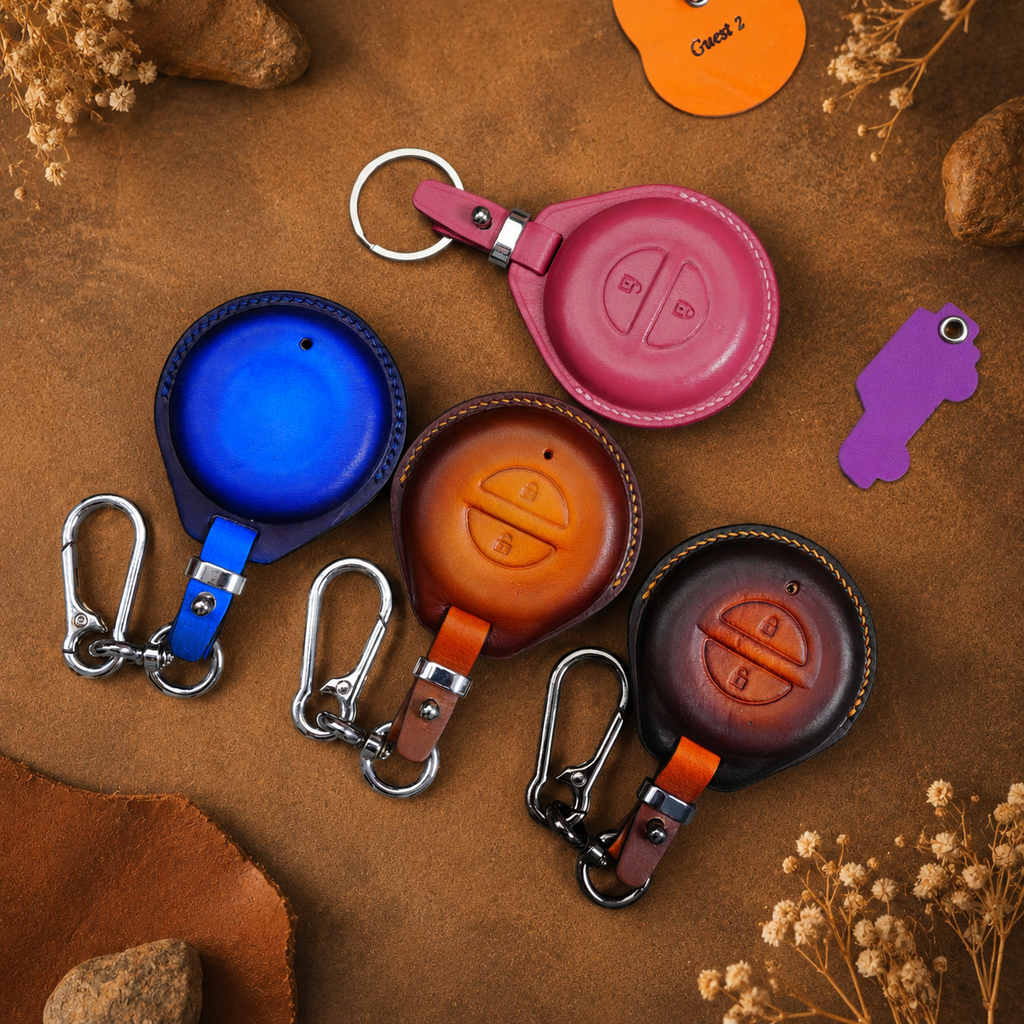 Custom Leather Key Fob Cover Compatible with Indian Chieftain