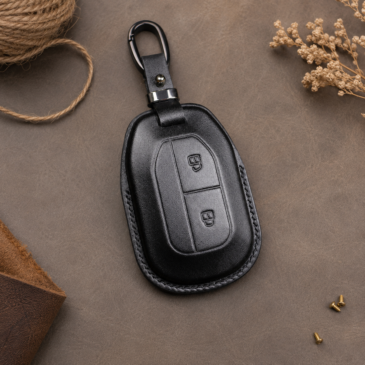 Custom Leather Key Fob Cover Compatible with Indian Scout