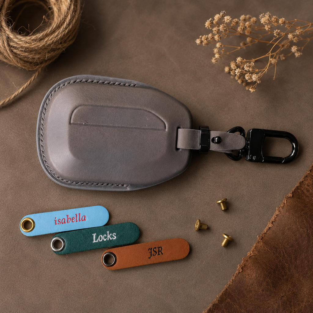 Custom Leather Key Fob Cover Compatible with Indian Scout