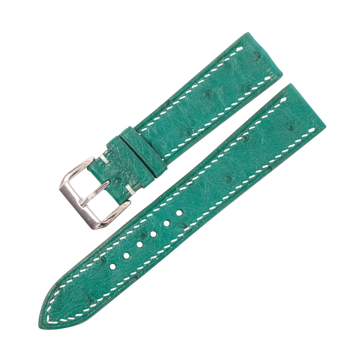 Jade Green Ostrich Leather Watch Strap