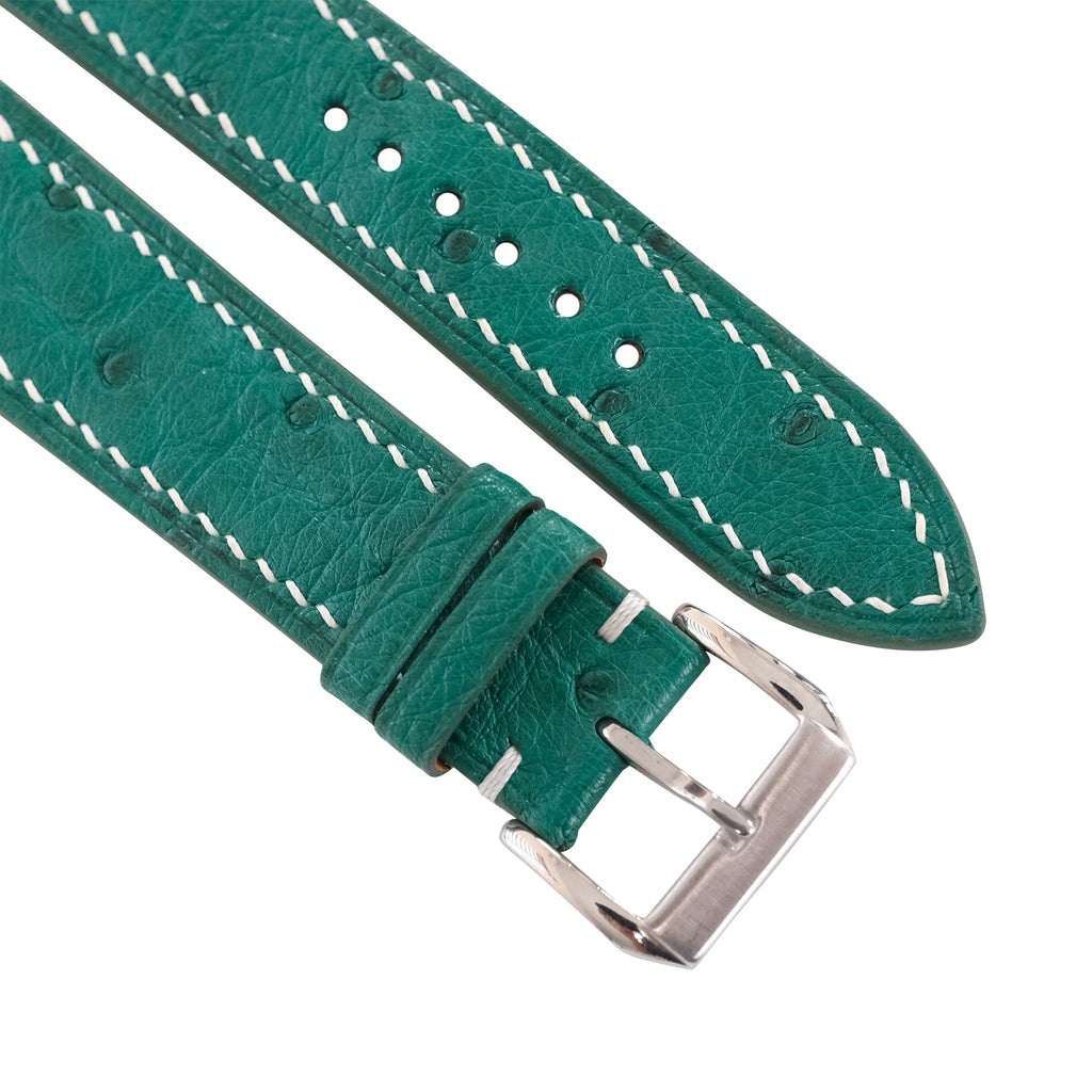 Jade Green Ostrich Leather Watch Strap
