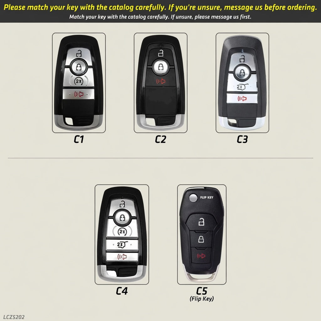Personalized Leather Key Fob Cover Compatible with Ford Bronco