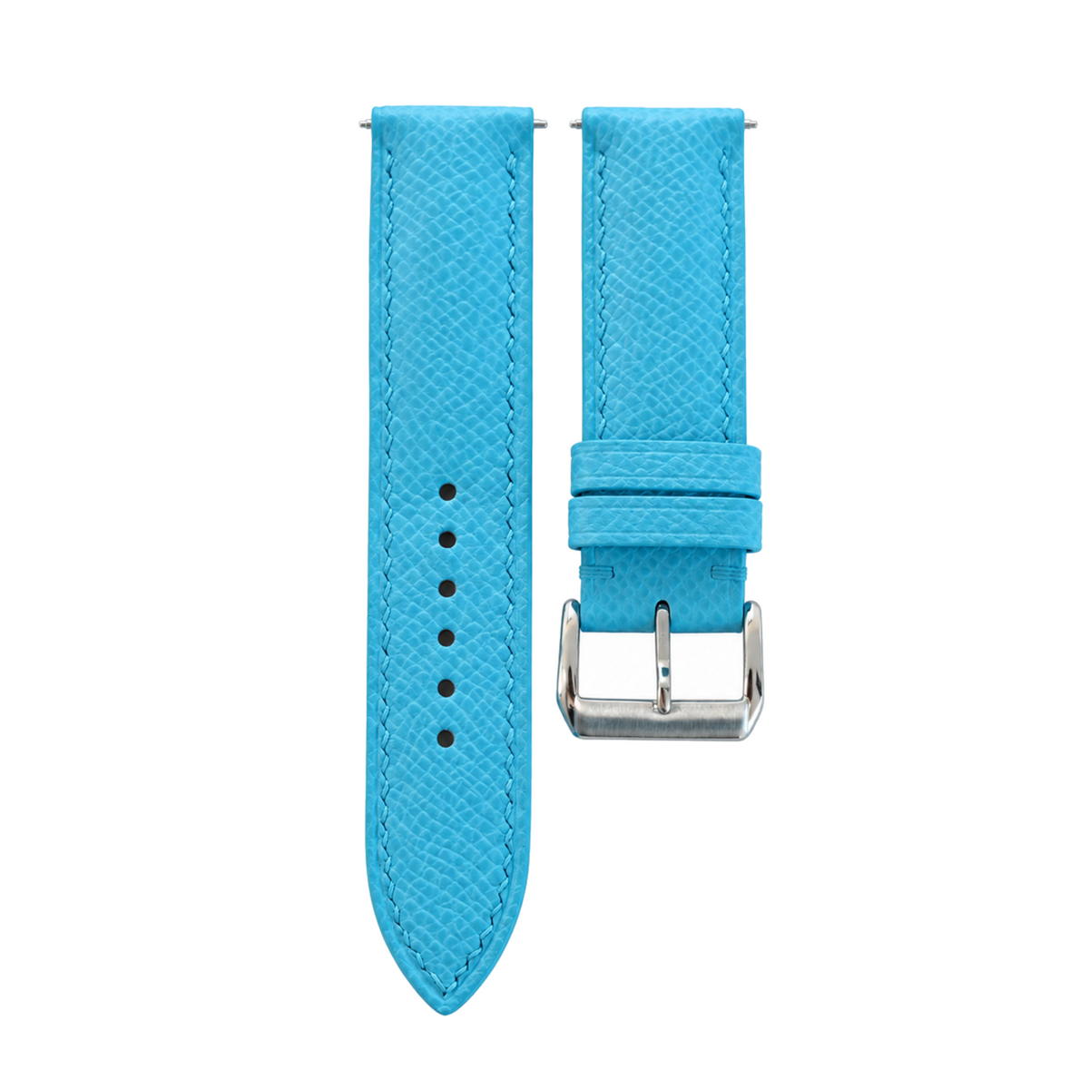 Padded Light Blue Epsom Leather Watch Strap