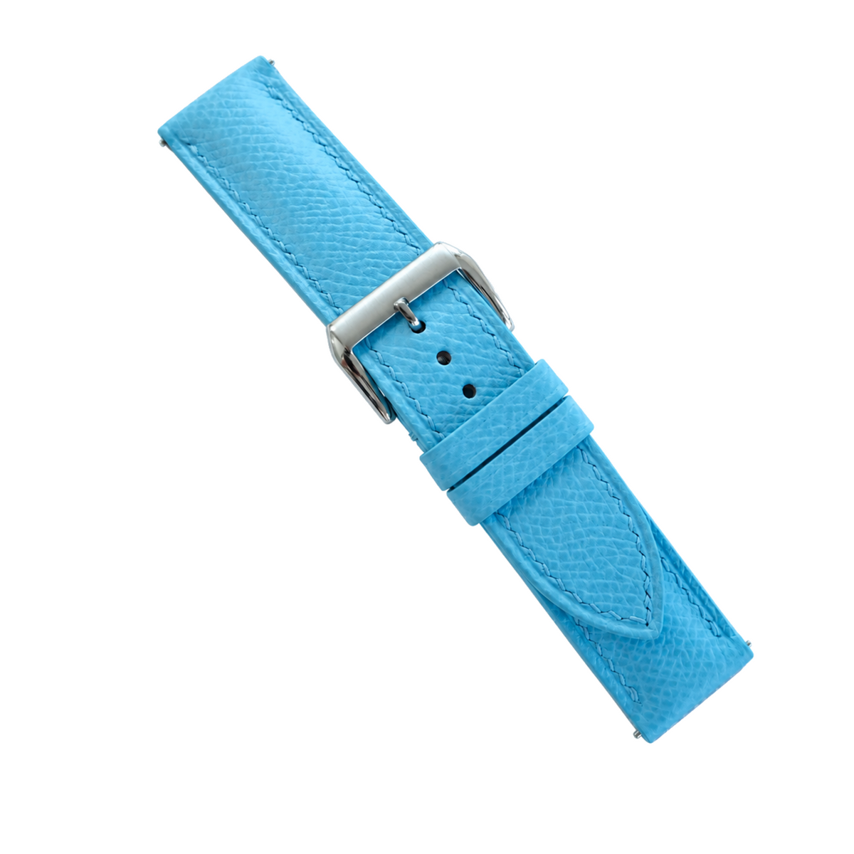 Padded Light Blue Epsom Leather Watch Strap