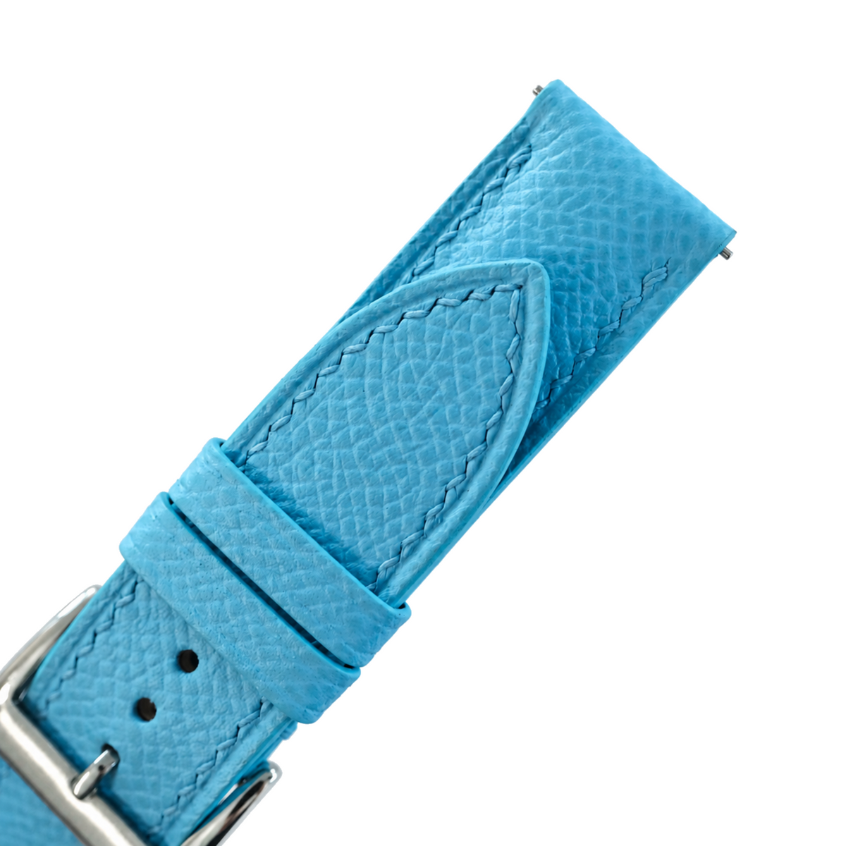 Padded Light Blue Epsom Leather Watch Strap