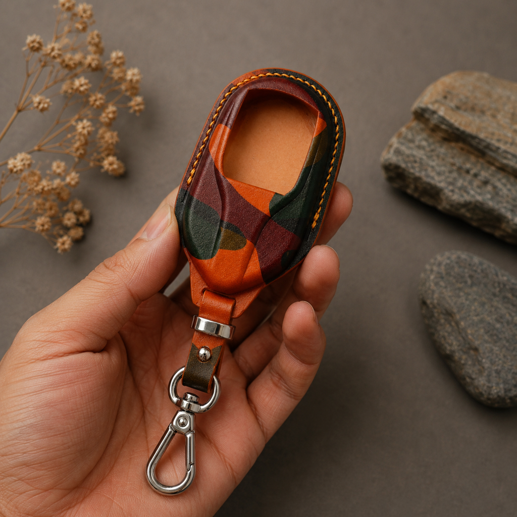 Custom Leather Key Fob Cover Compatible with Maserati - Ghibli, Levante, Grecale