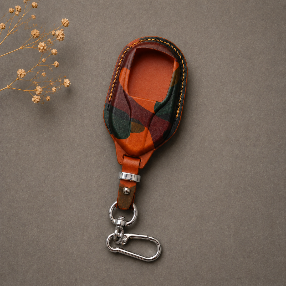 Custom Leather Key Fob Cover Compatible with Maserati - Ghibli, Levante, Grecale