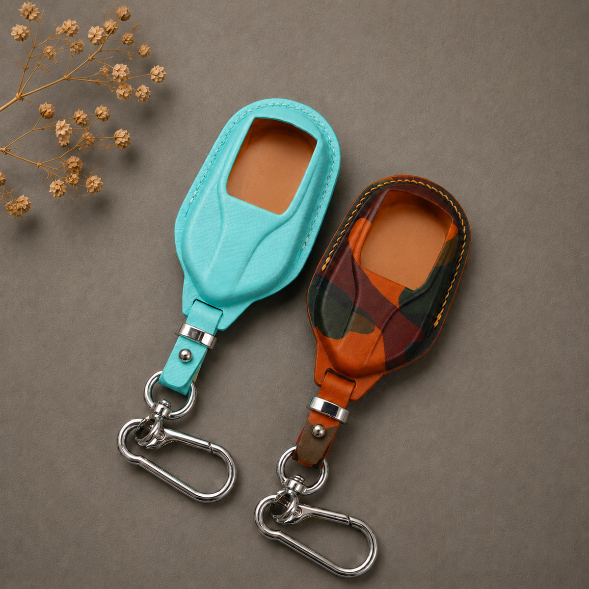 Custom Leather Key Fob Cover Compatible with Maserati - Ghibli, Levante, Grecale
