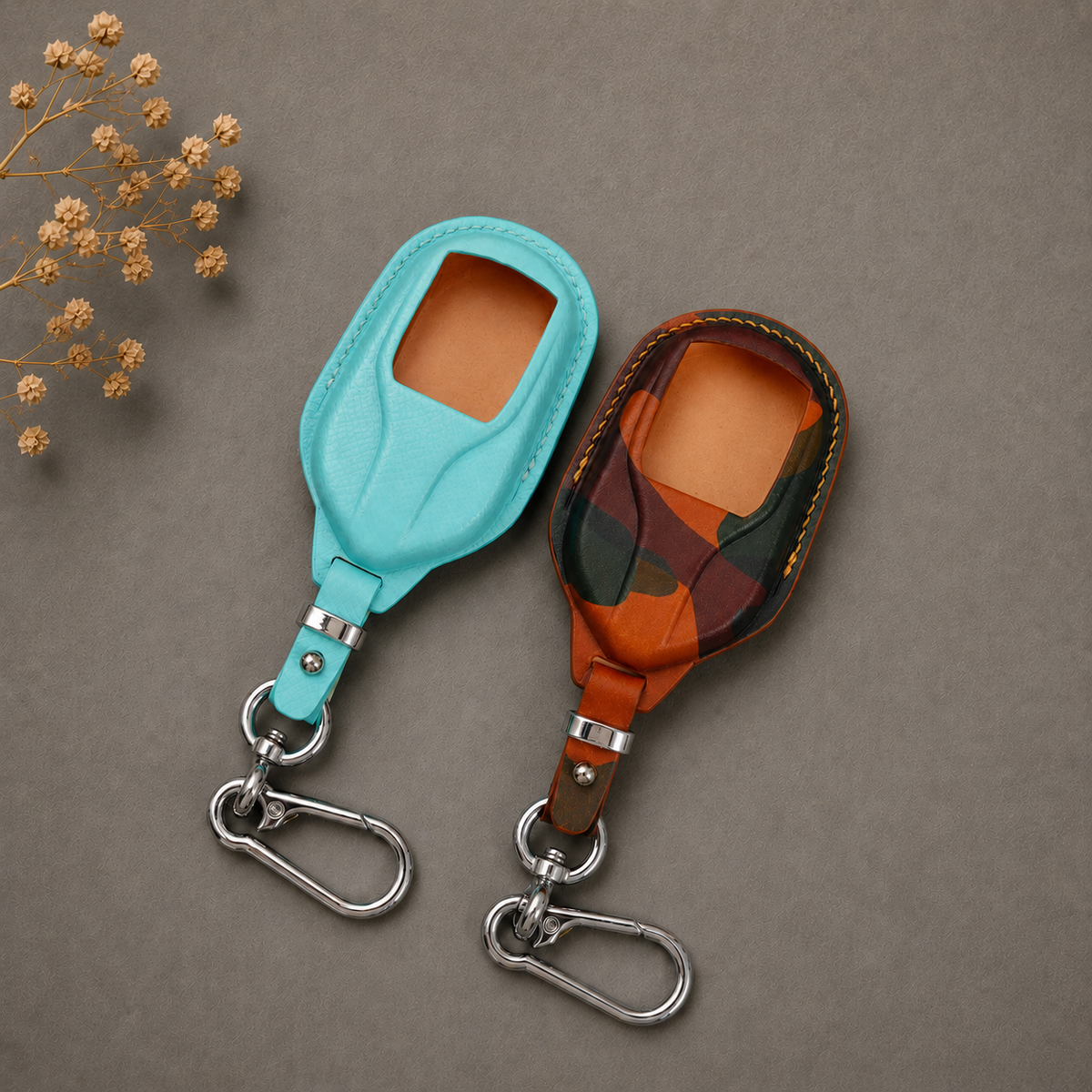 Custom Leather Key Fob Cover Compatible with Maserati - Ghibli, Levante, Grecale