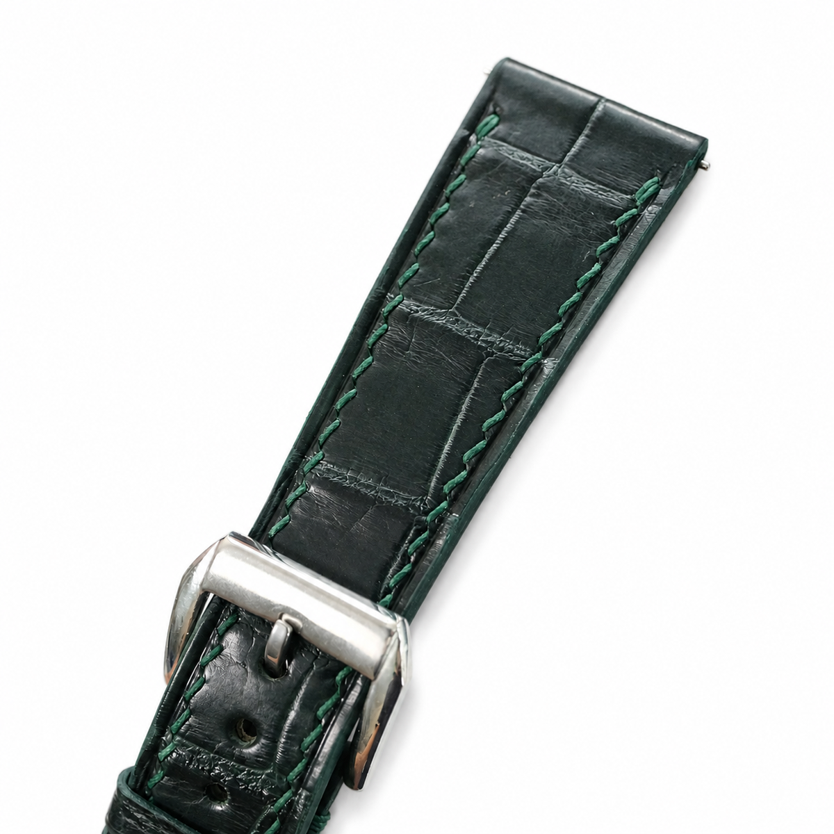 Midnight Forest Green Alligator Leather Watch Strap