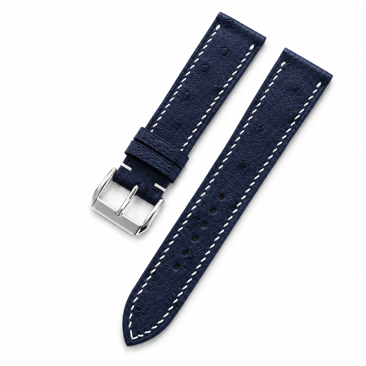 Midnight Navy Ostrich Leather Watch Strap