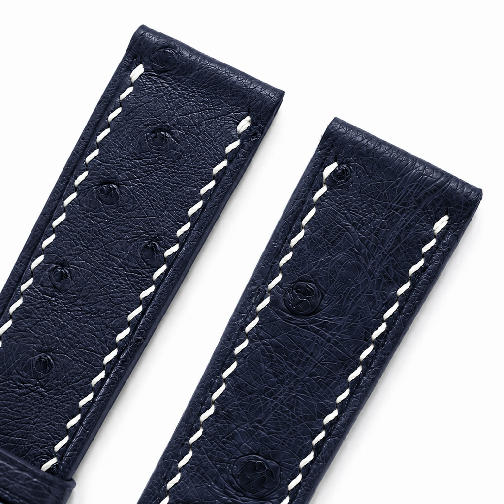 Midnight Navy Ostrich Leather Watch Strap