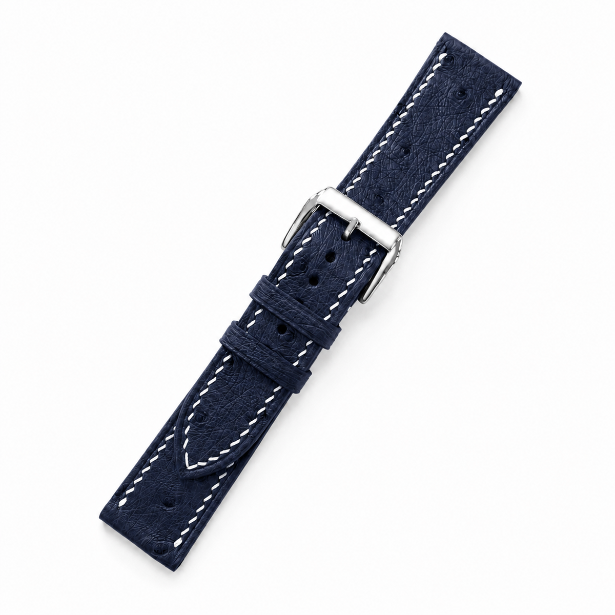 Midnight Navy Ostrich Leather Watch Strap