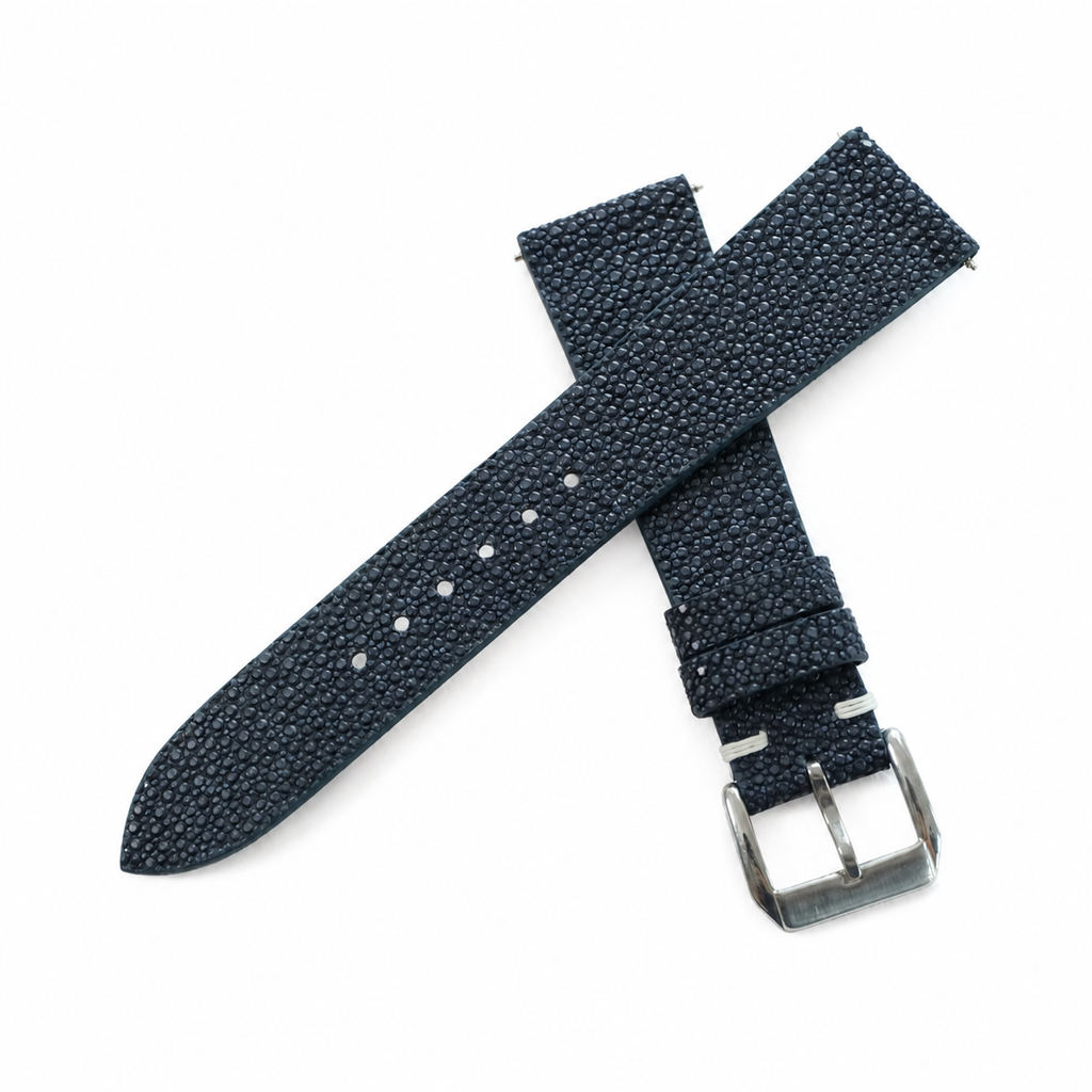 Midnight Navy Stingray Leather Watch Strap