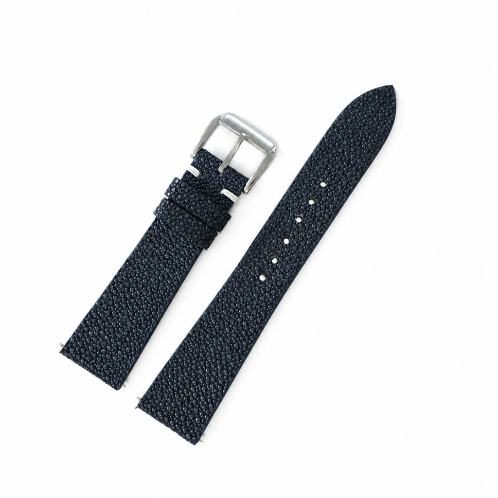 Midnight Navy Stingray Leather Watch Strap