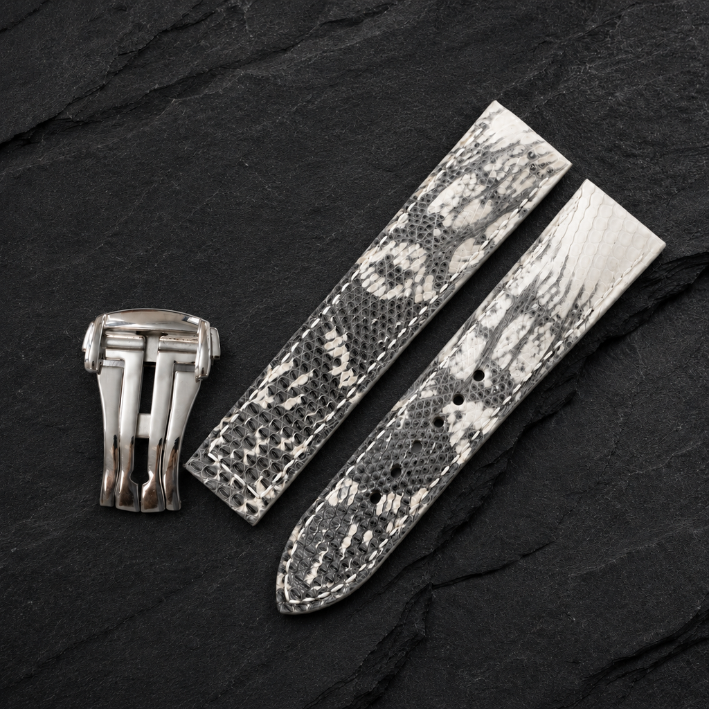 Deployant Natural Lizard Leather Watch Strap