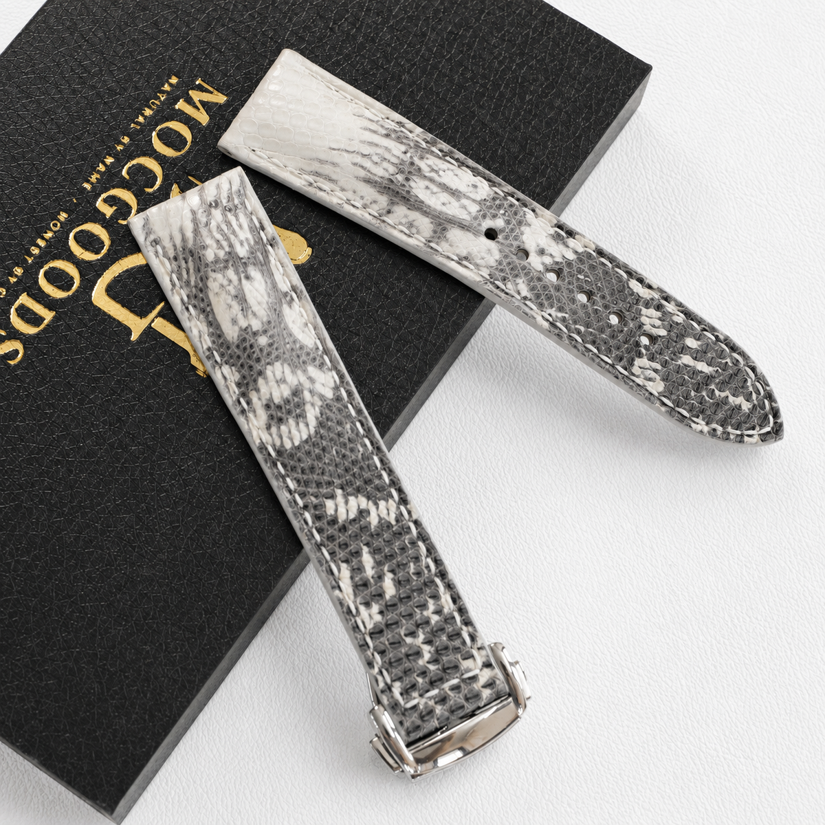 Deployant Natural Lizard Leather Watch Strap