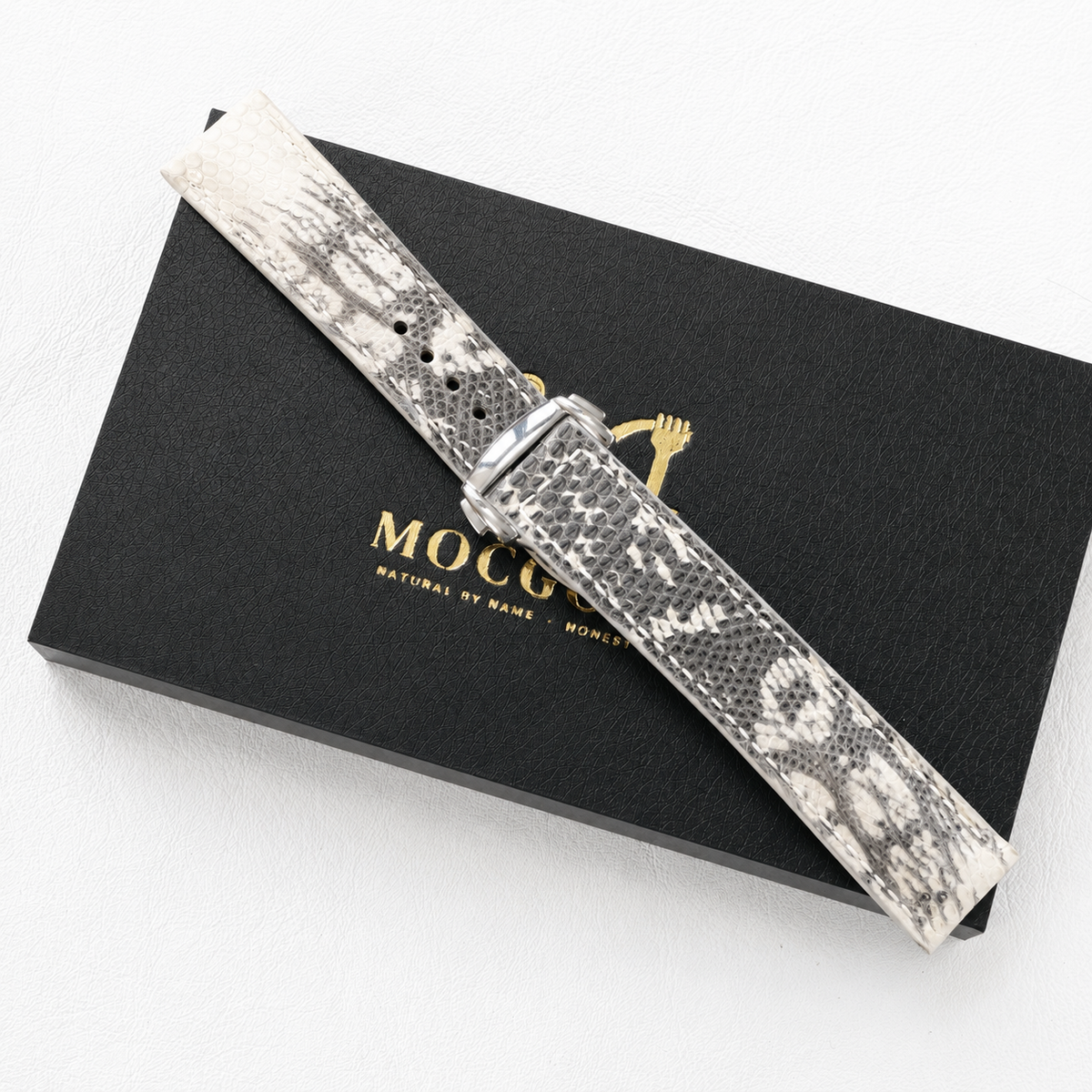 Deployant Natural Lizard Leather Watch Strap