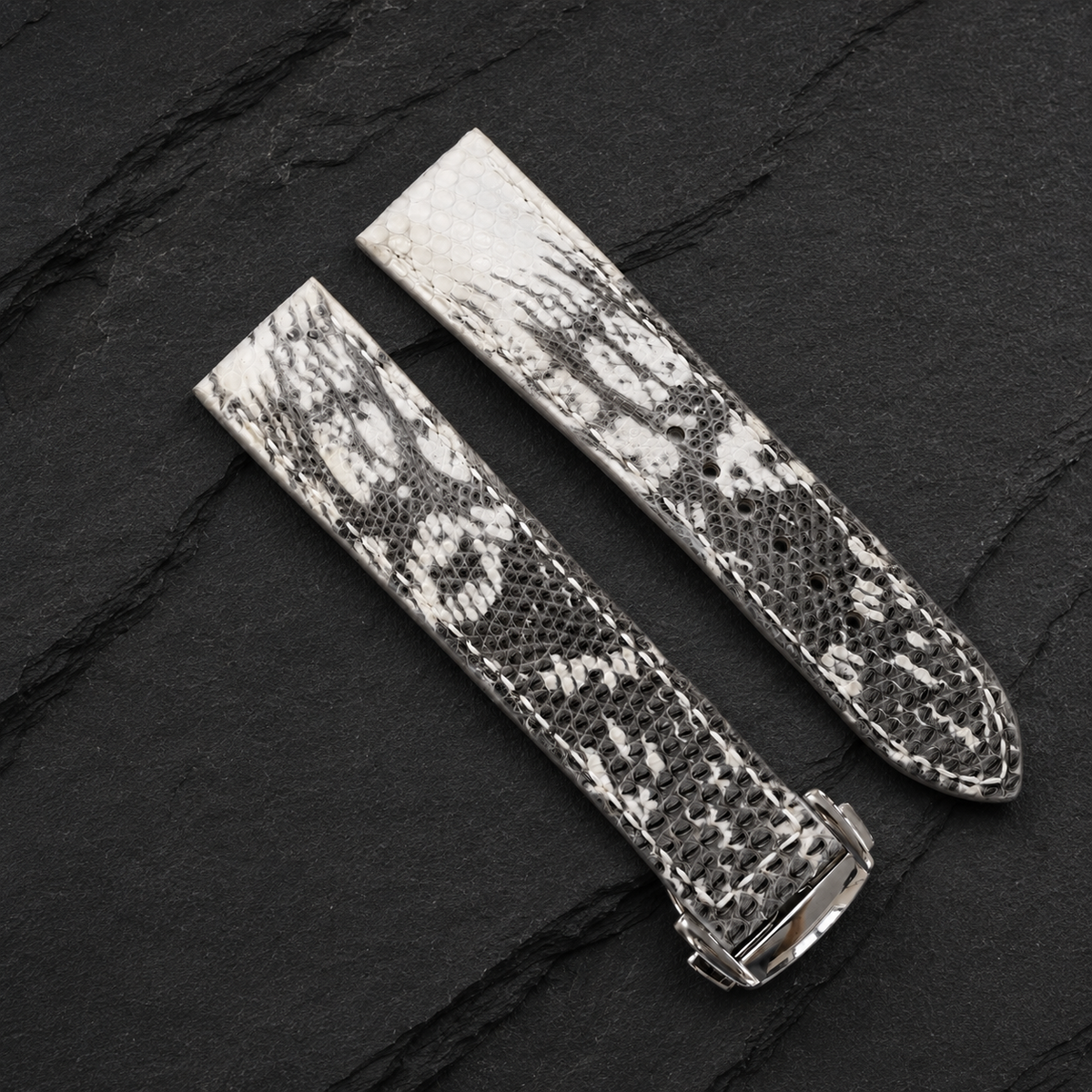 Deployant Natural Lizard Leather Watch Strap