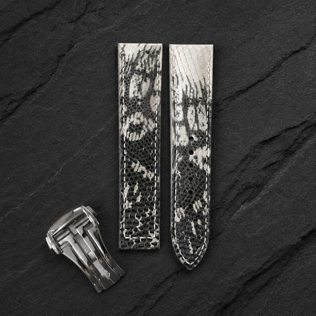 Deployant Natural Lizard Leather Watch Strap