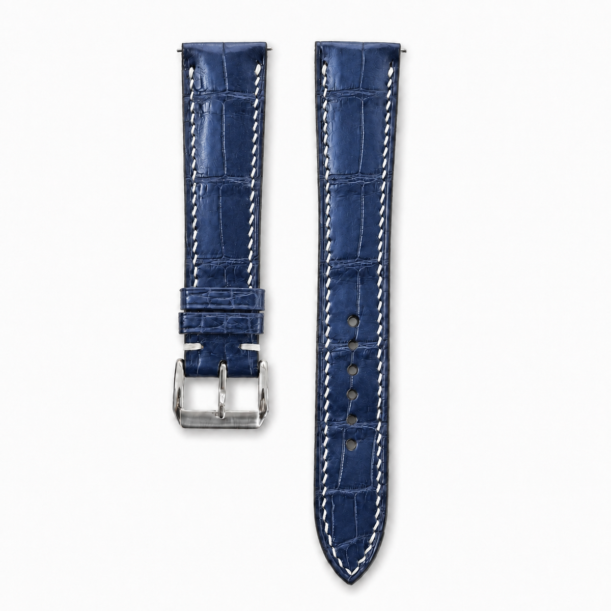 Navy Alligator Leather Watch Strap