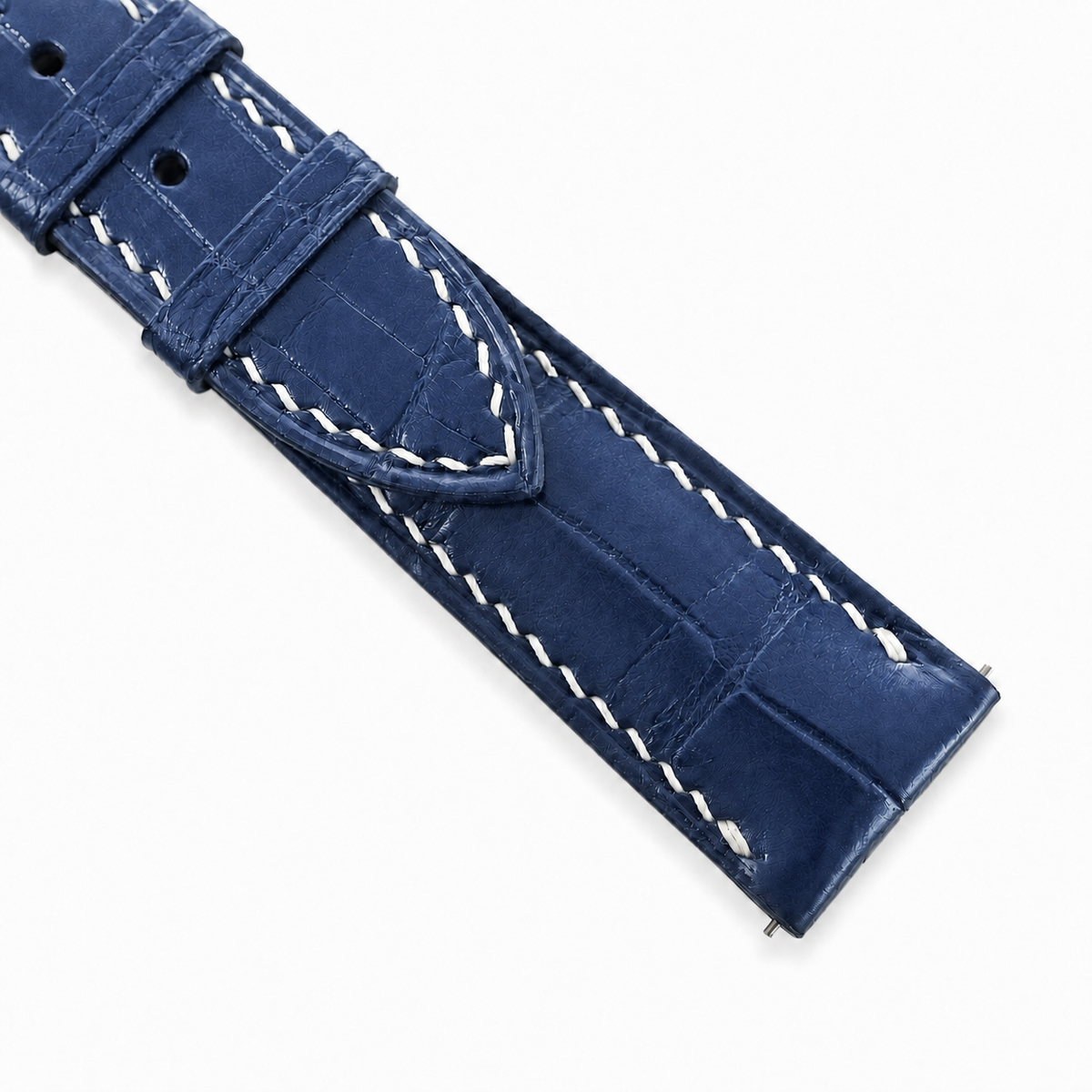 Navy Alligator Leather Watch Strap